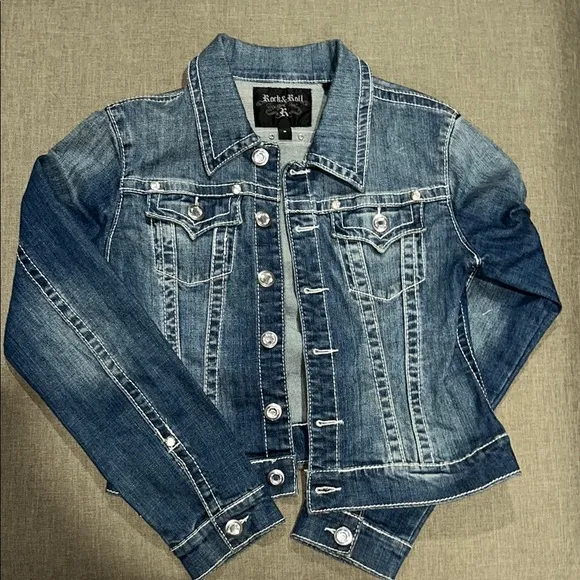 Rock & Roll Cowgirl Blue Jean Jacket Fitted Tailored Design