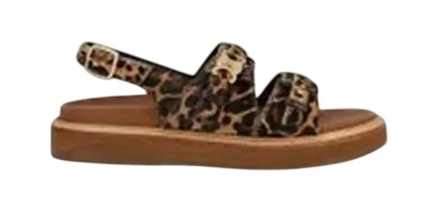Celine NIB Tippi Triomphe Sandal in Leopard Print Calfskin Size 39