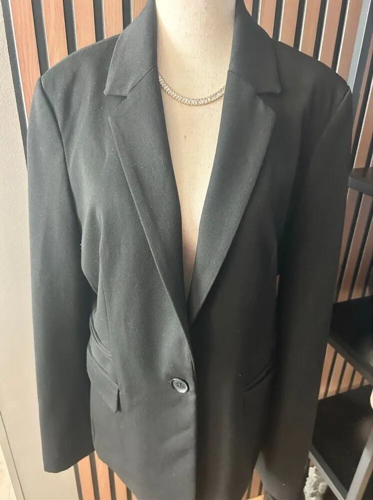 Express black work blazer size 12 one button stylish work attire