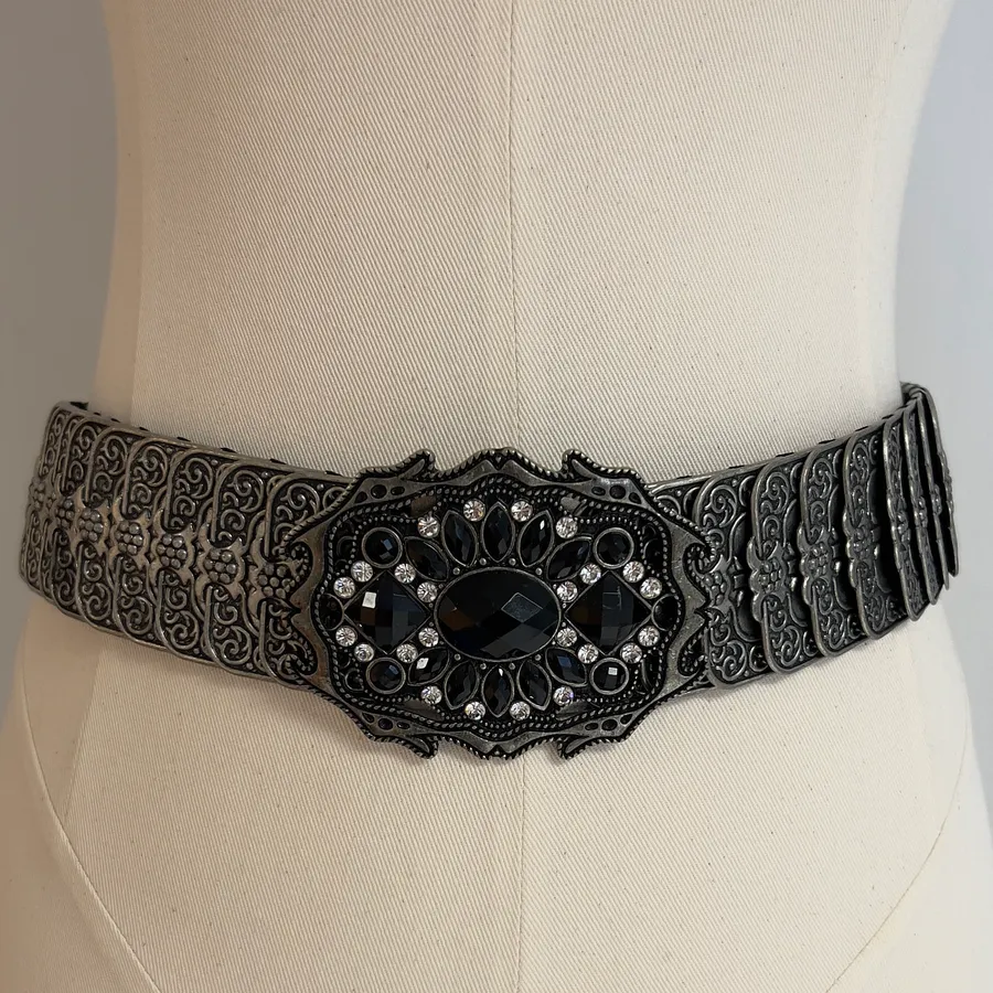 Vintage Metallic Belt NWOT Gray