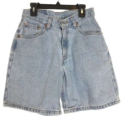 Levis 977 Shorts Vintage 80s High Waisted Light Wash Denim Jorts Summer Size 3