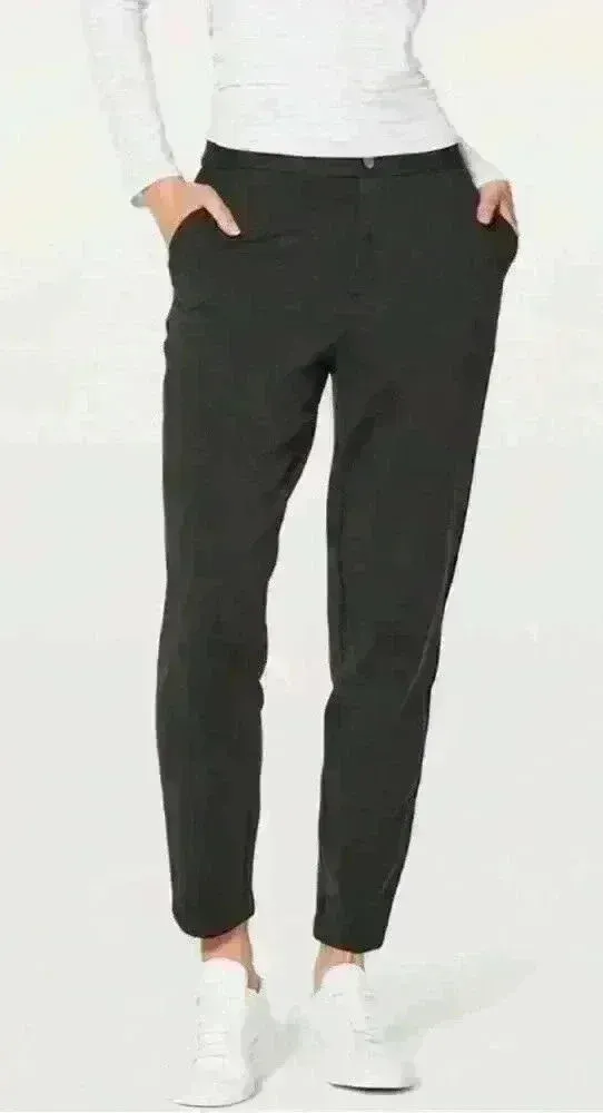 Lululemon City Trek Black Work Pants Trousers Tencel Nylon Elastane Size 2