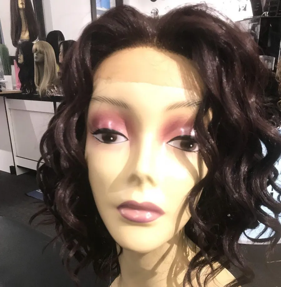 Wig human hair Blende Curly Lacefront Swisslace