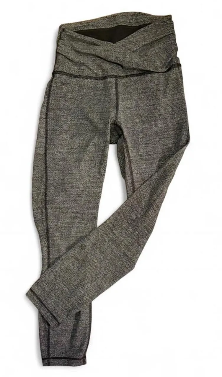 Lululemon Align Crossover Twist Waist Leggings Herringbone Grey 4
