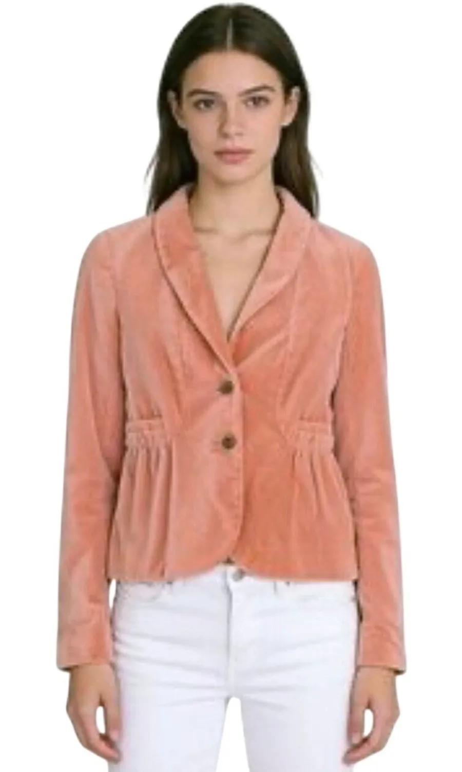 J CREW Women’s Vintage Y2K Velvet Two Button Front Shawl Collar Blazer Pink Size 8