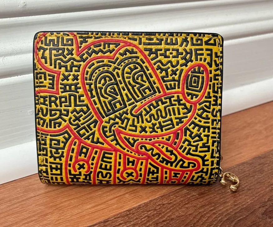 Coach x Disney Mickey Mouse x Keith Haring Snap Leather Wallet 7446, Lim Edition