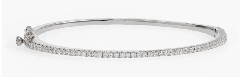 Nordstrom Delicate Cubic Zirconia Bangle Bracelet Silver Tone NWT $59