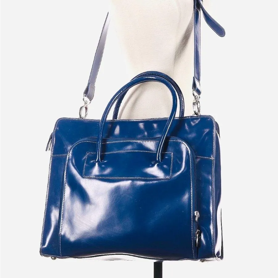 Lake Forest briefcase from McKlein. Blue