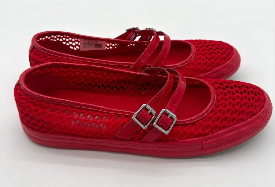 Converse Chuck Taylor All Star Dainty Mary Jane Knit Loafer Retro Ruby Red 8