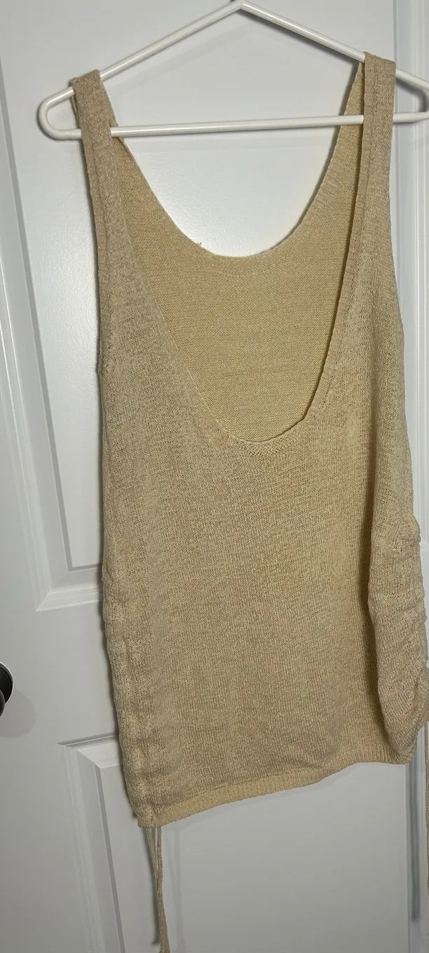 Beige Knit Swim Coverup Tank
