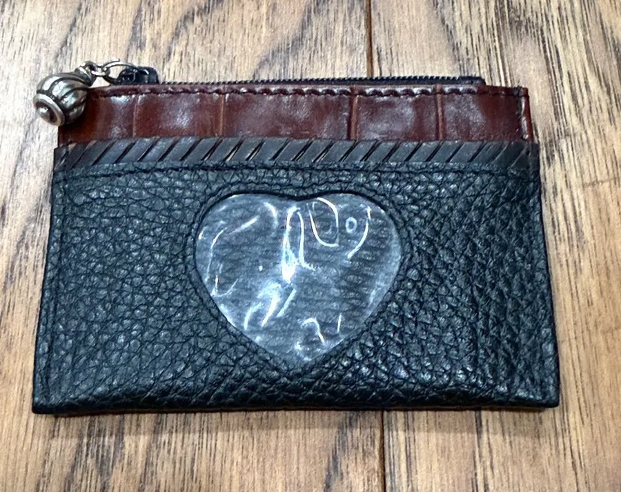 Brighton Vintage Small Leather And Faux Croc ID/Coin Purse.