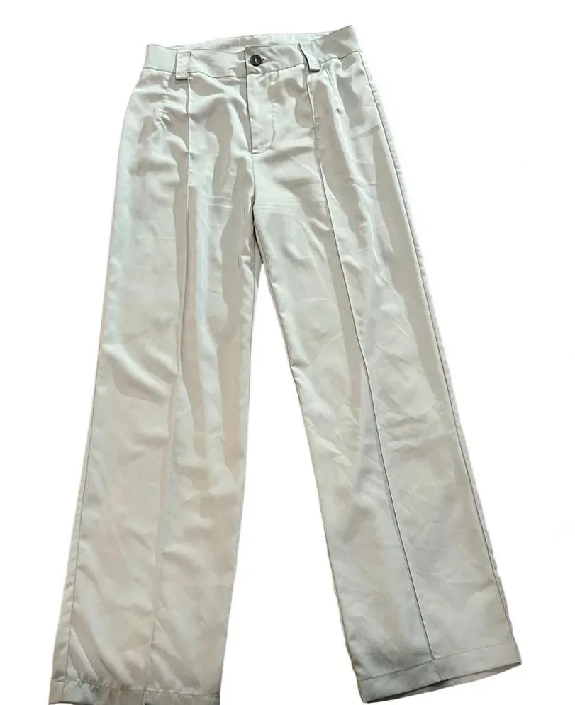 SHEIN Women's Size 4 Seafoam Green Straight Leg Pleated Trousers