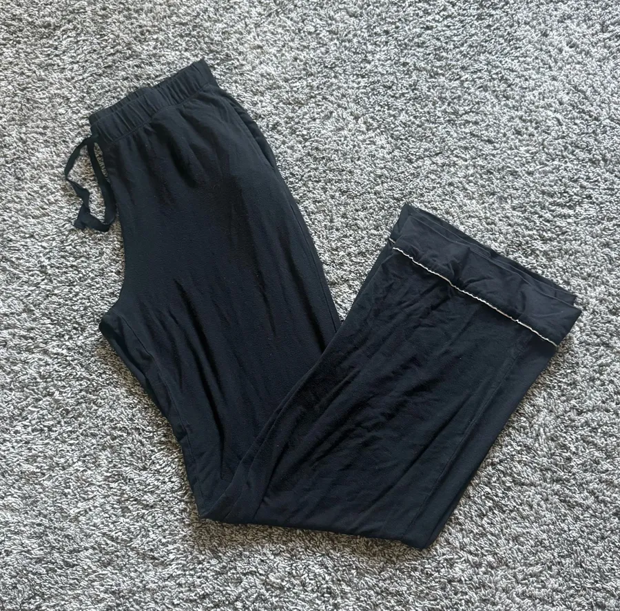 Victoria's Secret Black Lounge Pajama Pants with Drawstring
