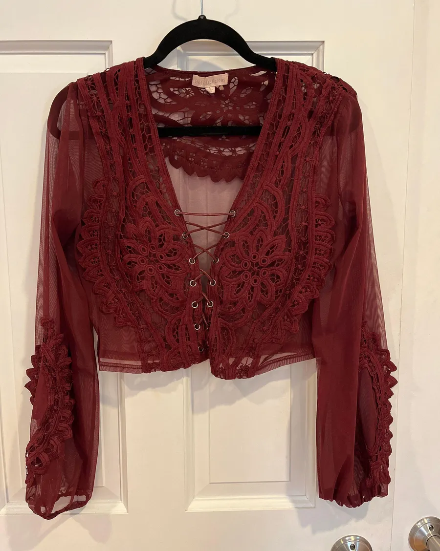 Lace Up Mesh Long Sleeve