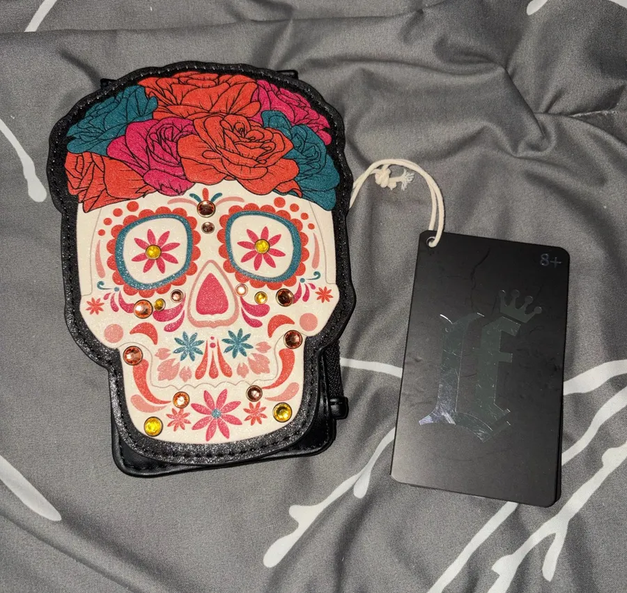 Loungefly Dia De Los Muertos Sugar Skull Large Card Holder NWT