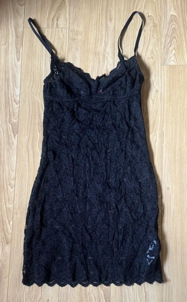 Edikted Black Lace Chemise Slip