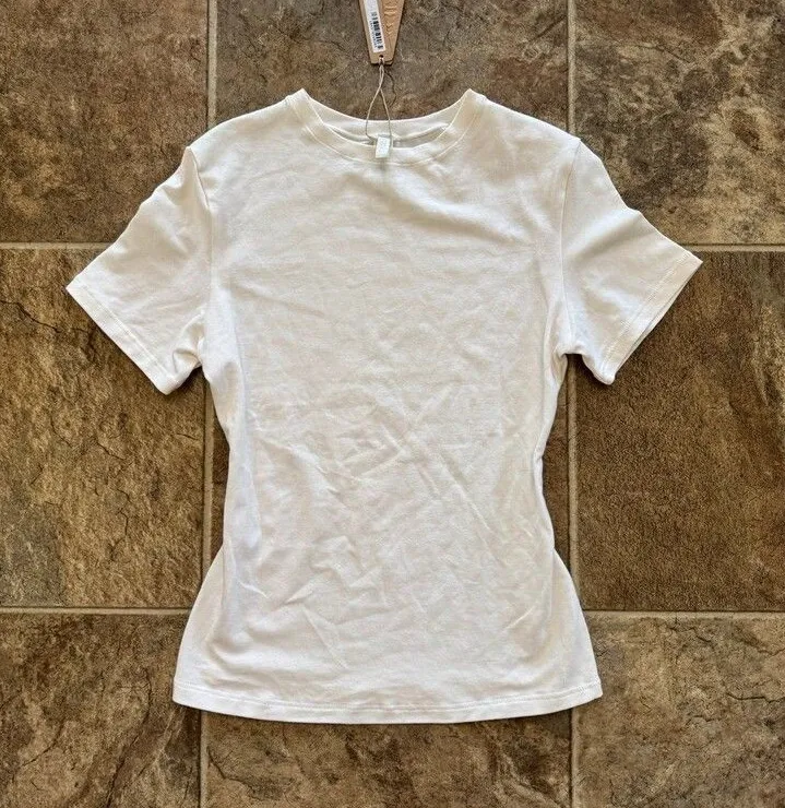 Skims Cotton Jersey T-Shirt Marble Size Small
