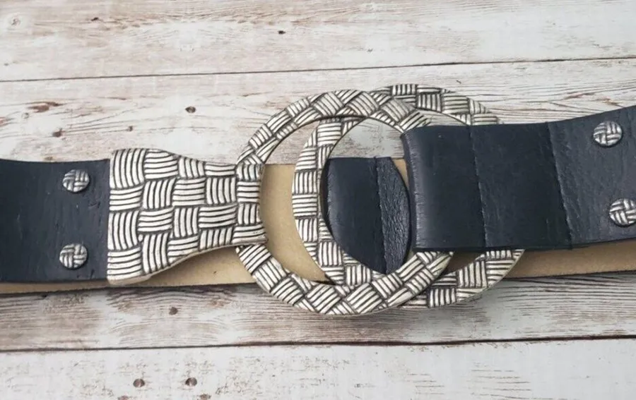 Chico's Chunky Belt with Oversized Buckle *DAMAGED BELT For Repair or Crafting*