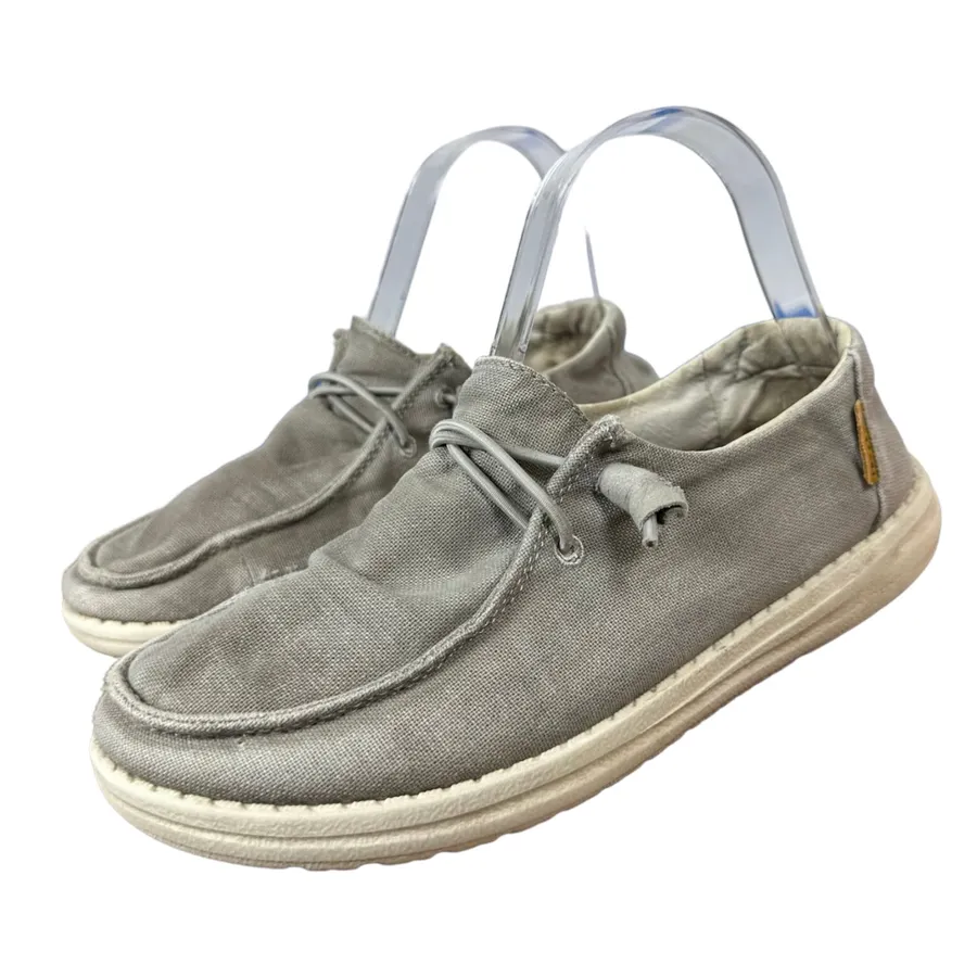 Hey Dude Wendy Chambray Light Grey Slip On Shoe Women's Size 6