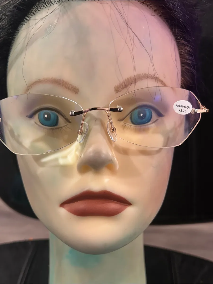 Reading Glasses 3.75 Rimless Anti