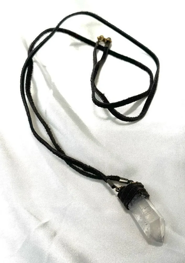 raw quartz crystal pendant necklace