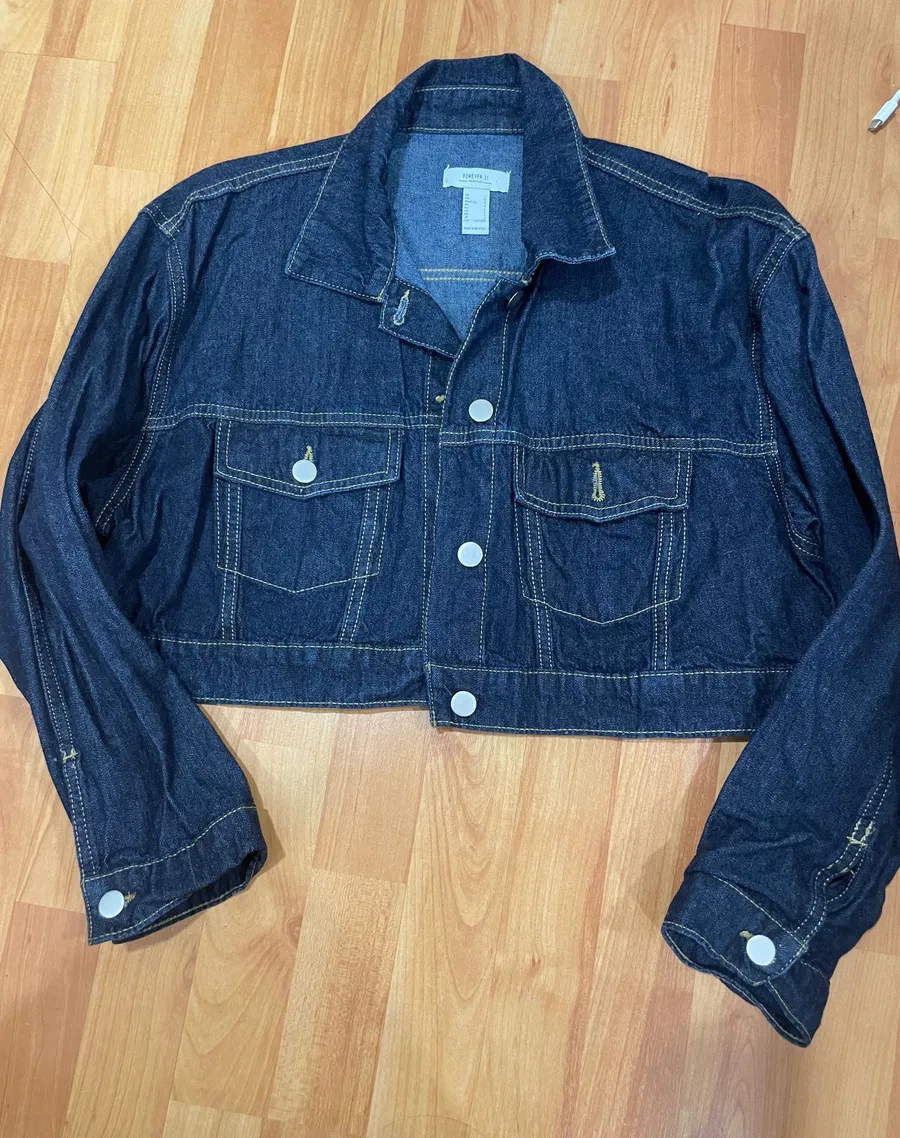 Cropped denim jacket Blue Size L