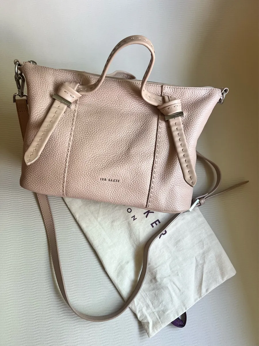 Ted Baker Olmia Knotted Handle Tote Bag Beige Nude Leather Crossbody