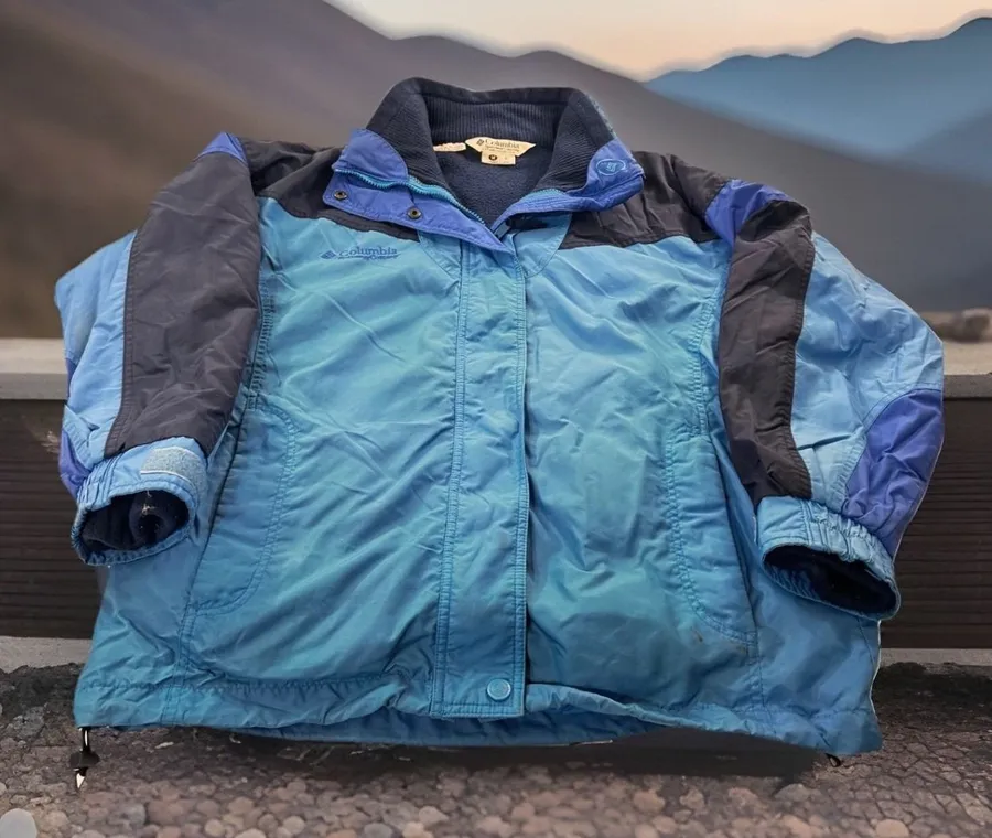 Y2K Columbia Bugaboo Interchange Jacket Women's M Blue Black Winter Ski Coat Size M