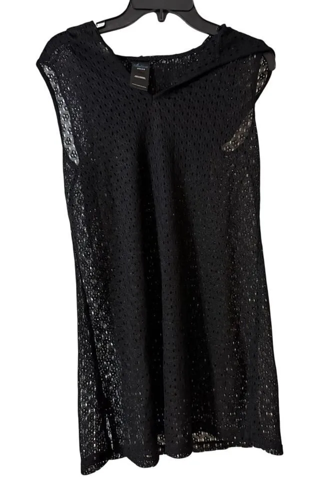 Catalina Cover Up, Women's Size Small, Black, Dress, Hooded, Sleeveless