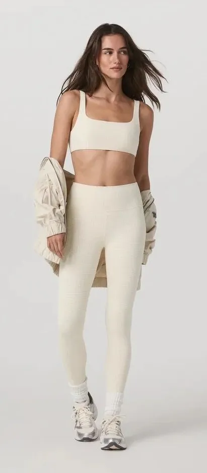 Vuori Houndstooth Legging Natural Micro Houndstooth