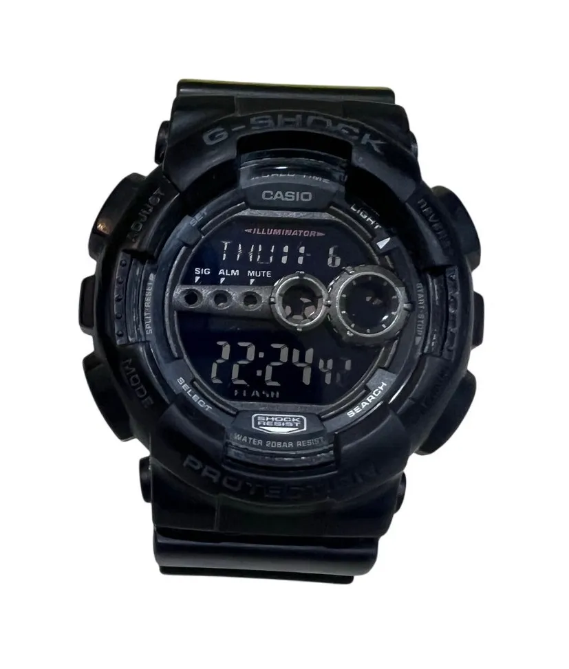 Casio G-Shock GD-100 Black Digital Watch 3263 Shock Resistant 20BAR Tested