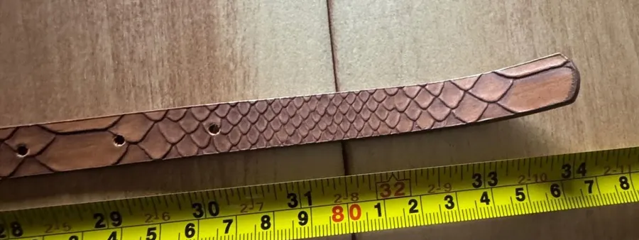 Brown Snakeskin Embossed Skinny Belt Faux Leather Western Boho Slim 35 Inch