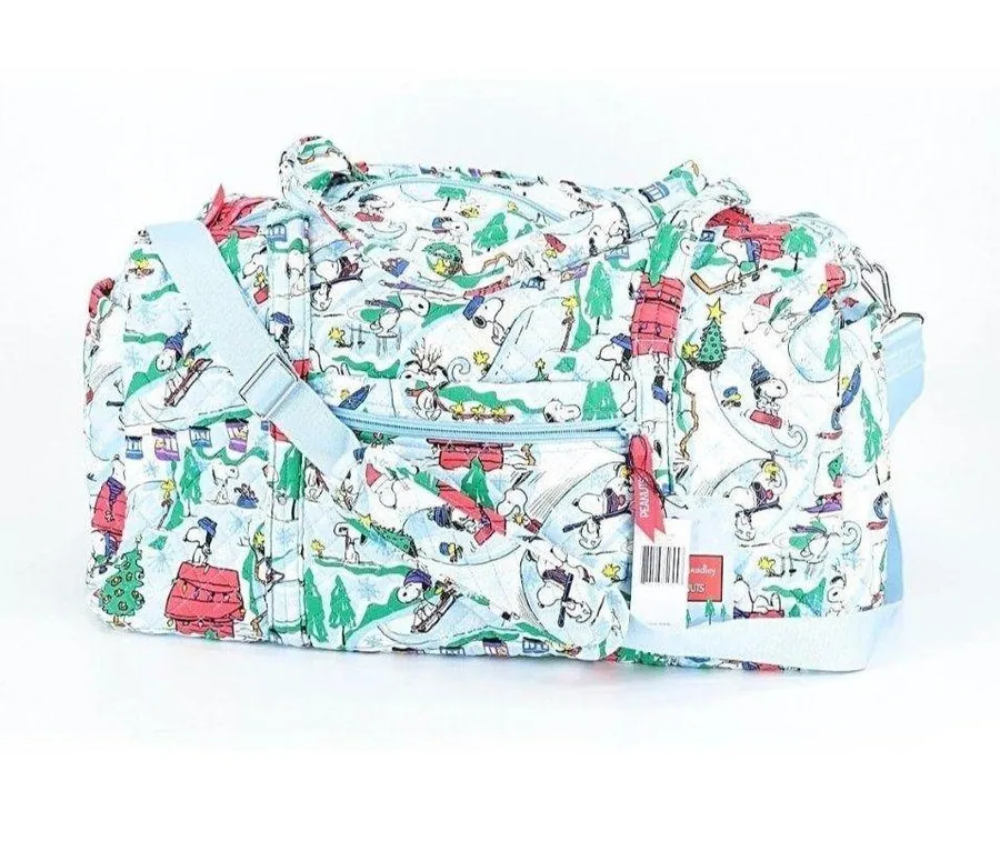 NWT Vera Bradley x Peanuts Large Travel Duffel in Ski Slope Snoopy Duffle