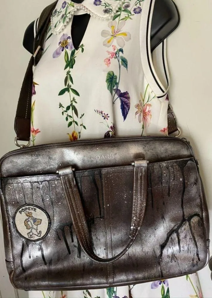 COACH Vintage Leather Brief Case Customized