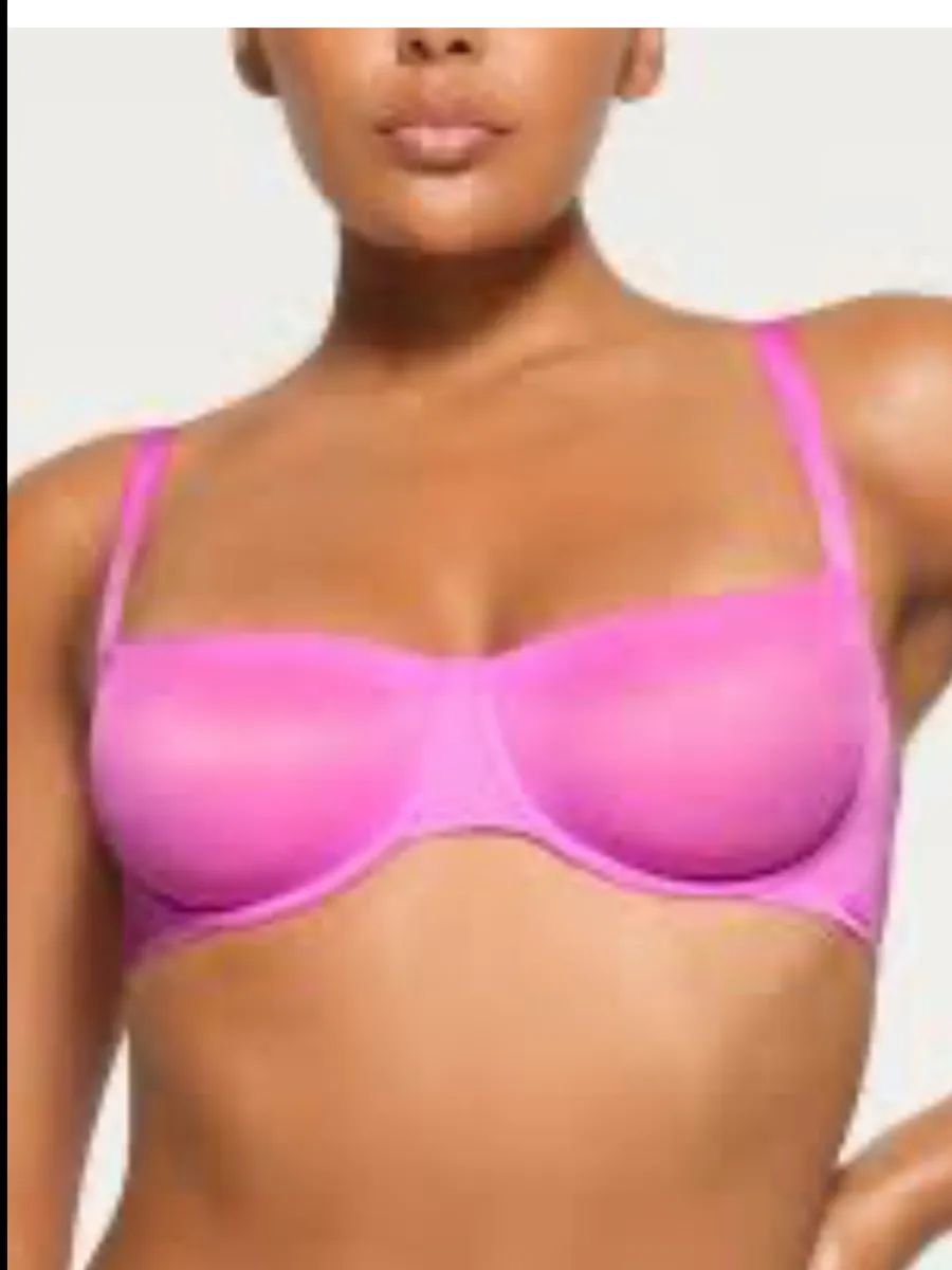 SKIMS Unlined Balconette Vibrant Pink Bra Size 36DD
