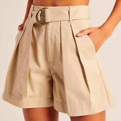 Abercrombie & Fitch Belted Twill Shorts