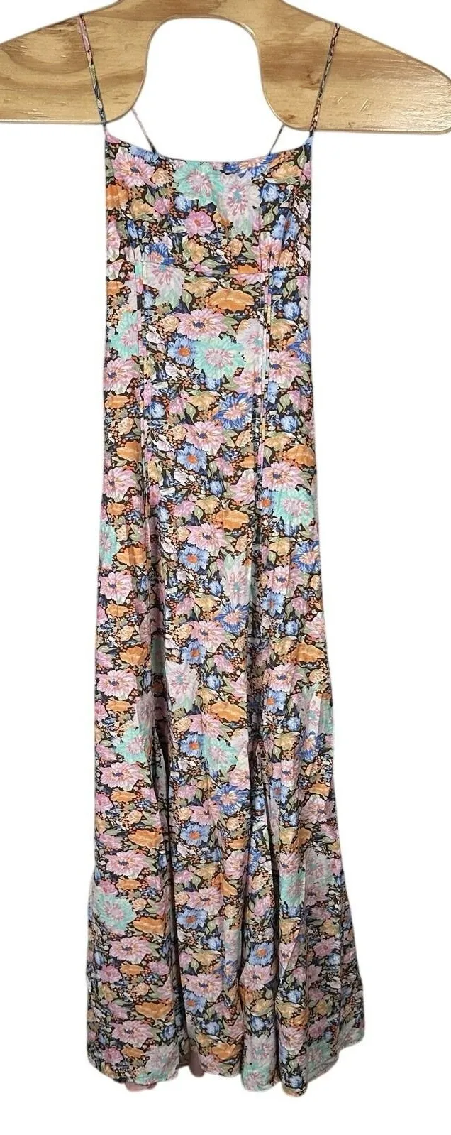 Hello Molly Floral Maxi Dress Sz Medium/6 Brown Pink Wedding Guest Festival Boho