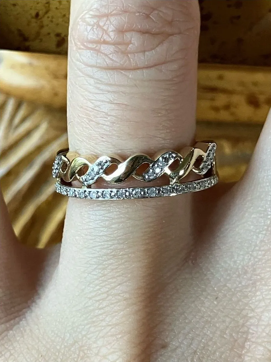 Natural White Diamond Ring Size 7
