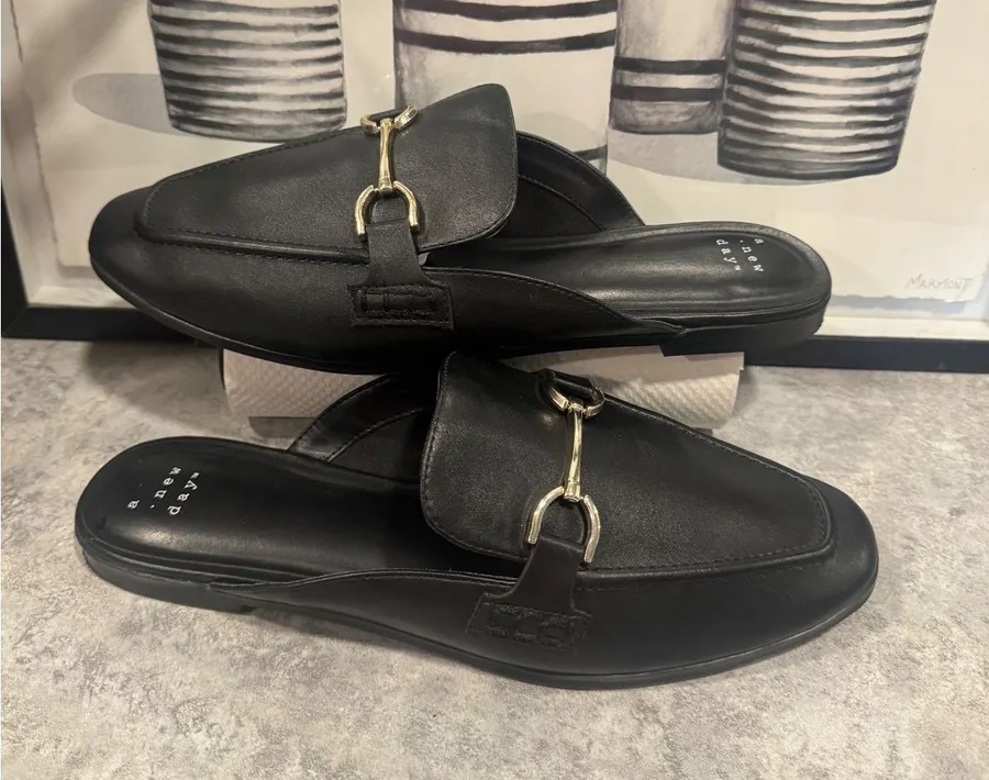 A New Day Slide on Loafer Flats, Black, Size 9