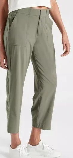 athleta tribeca utility crop laurel olive pants