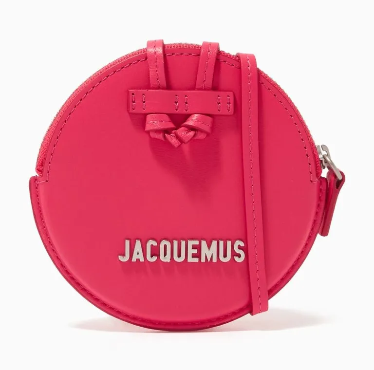 NWT Jacquemus Jacquemus Le Pitchou Round Coin Purse Dark Pink