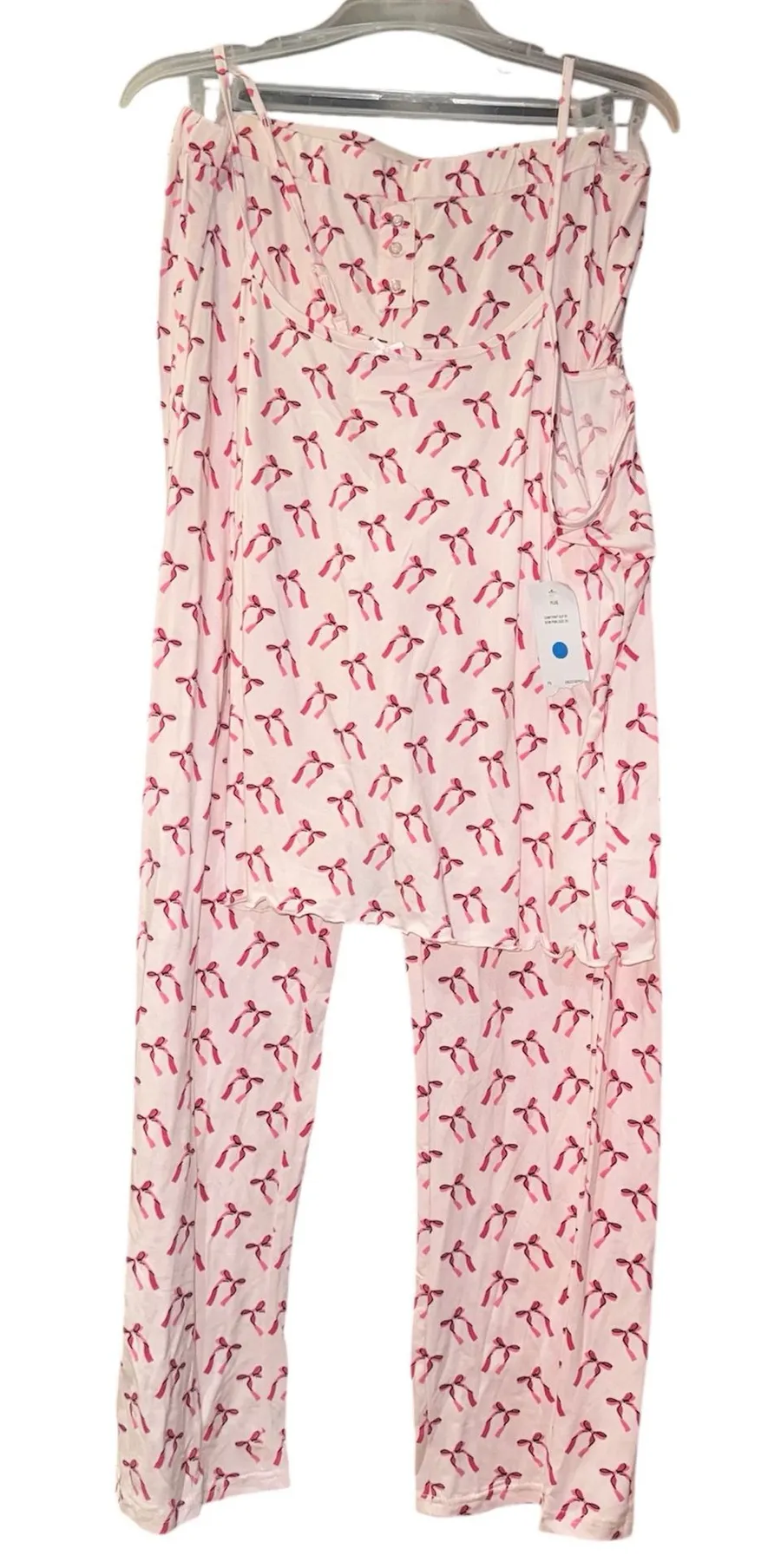 Bow print pajama set