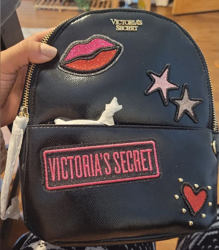 Black Backpack with Patches. Fashion