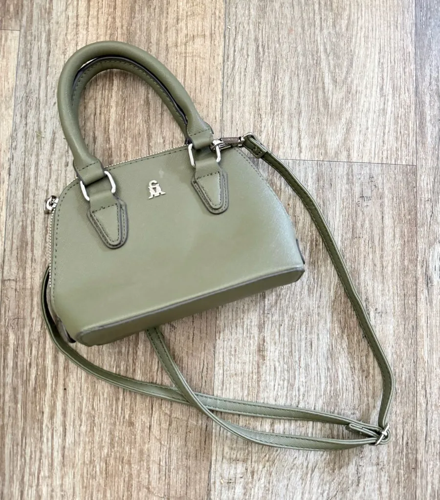 Steve Madden Bfaith mini satchel purse crossbody bag olive green faux leather