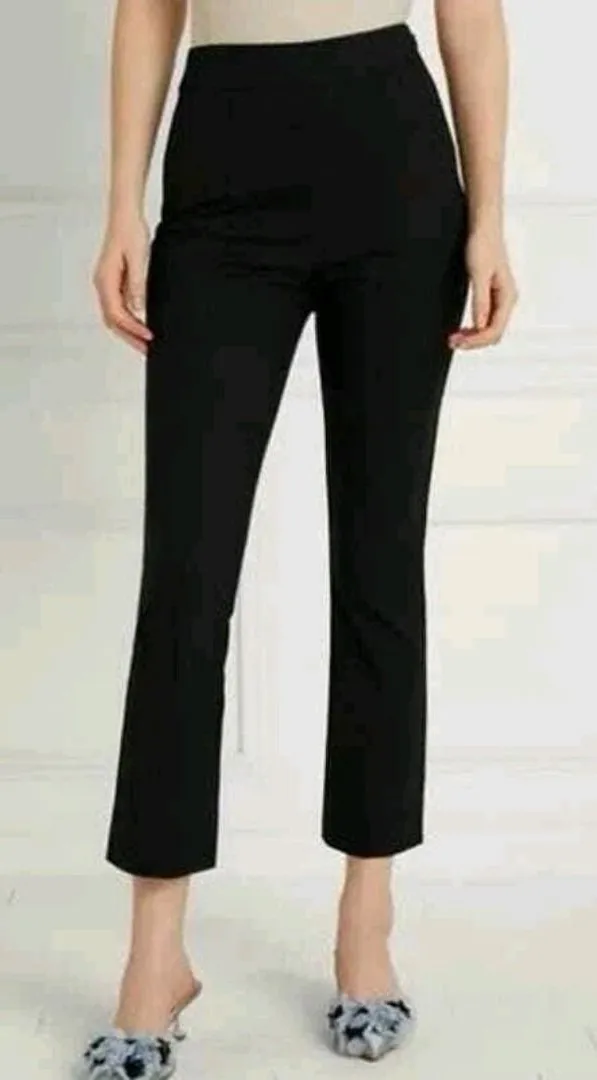 Hill House Womens Claire Pull On Black Cropped Pants Sz M NWT Office Academia