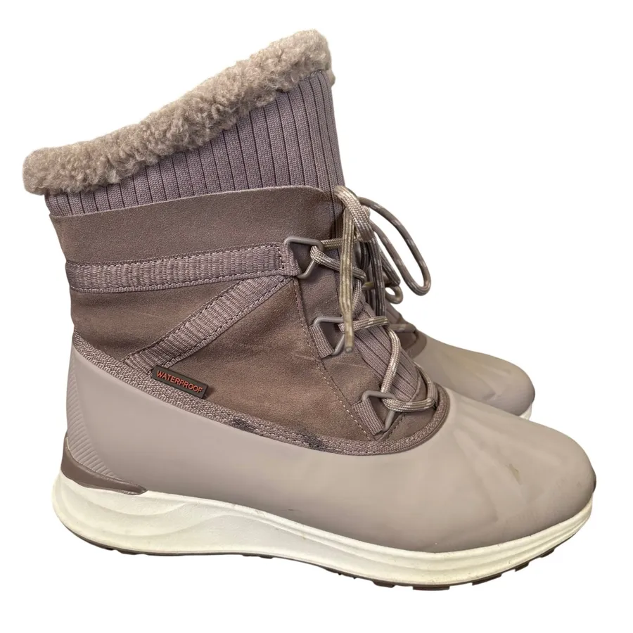 Baretraps Bandie Boots Size 8 Taupe Waterproof Winter Snow Leather