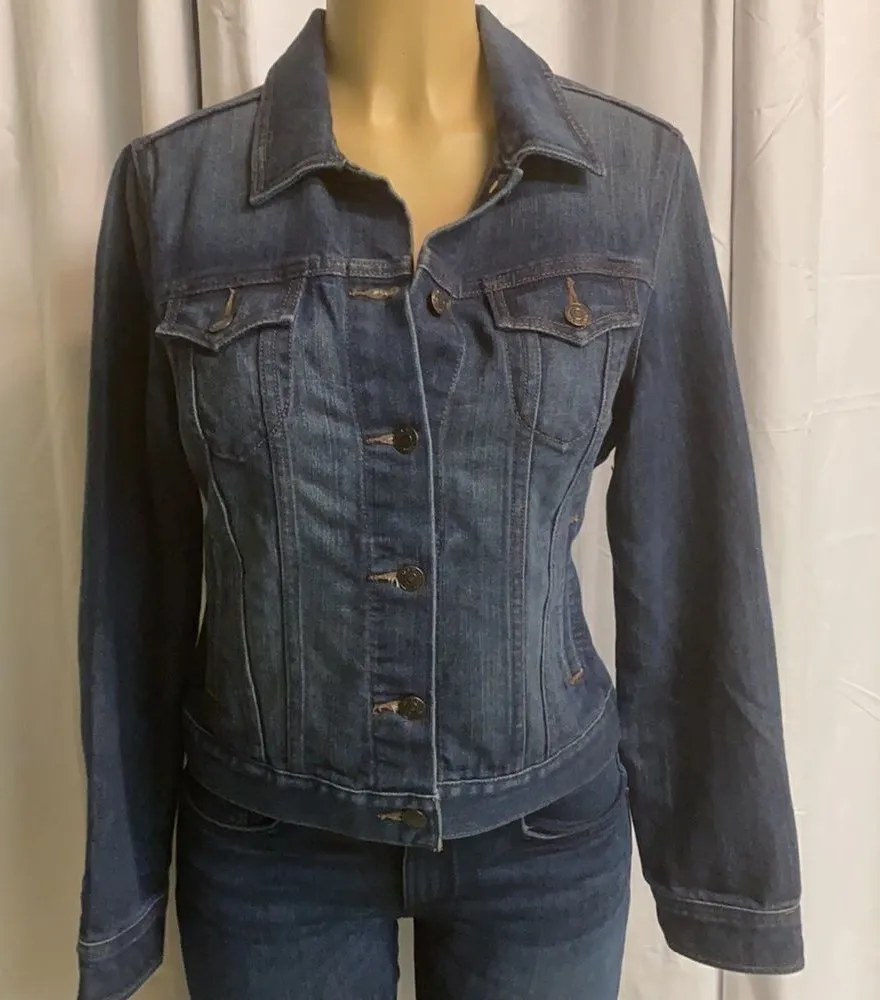 Ride to live Popeye jean jacket size large Blue