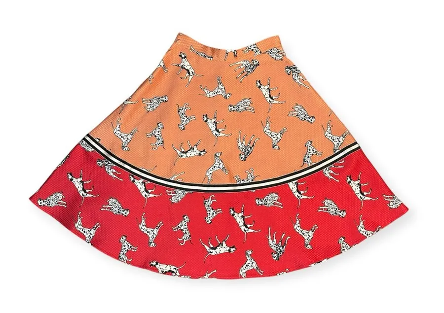Hutch Sporty Dalmatian Dog Print A-line Skirt by Anthropologie