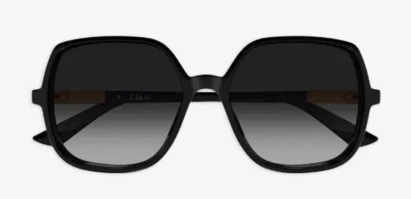 NEW Chloe Sunglasses Black Oversized In Case