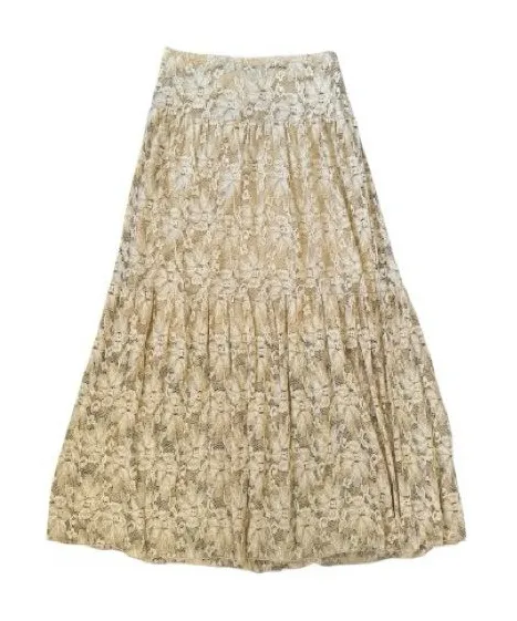Vintage NWT Body Central Elegant Boho Cottagecore Prarie Cream Floral Maxi Skirt